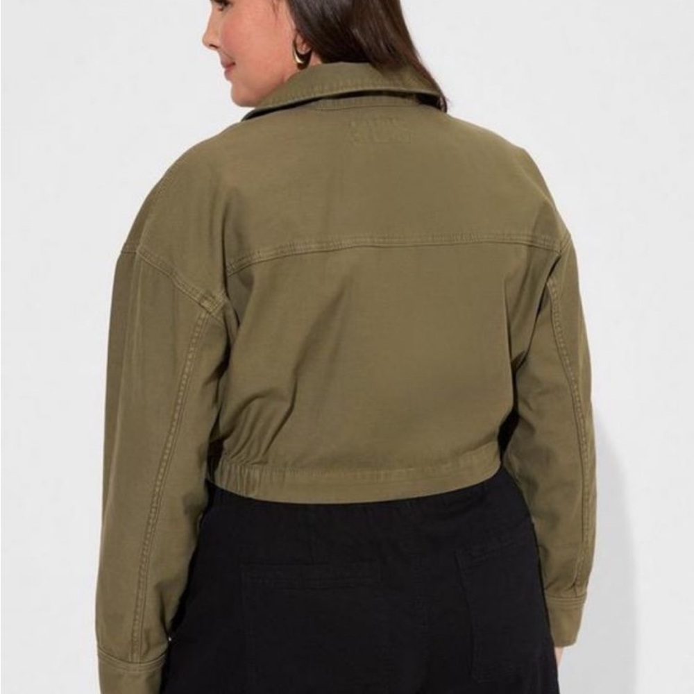 Torrid Olive Cropped Jacket size 2